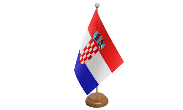 Croatia Small Flag with Wooden Stand